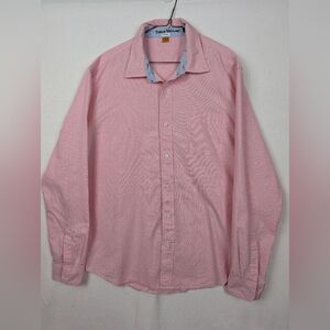 Tailor Vintage Pink LuxePerformance Men's Button-Up Shirt with Contrast Collar
